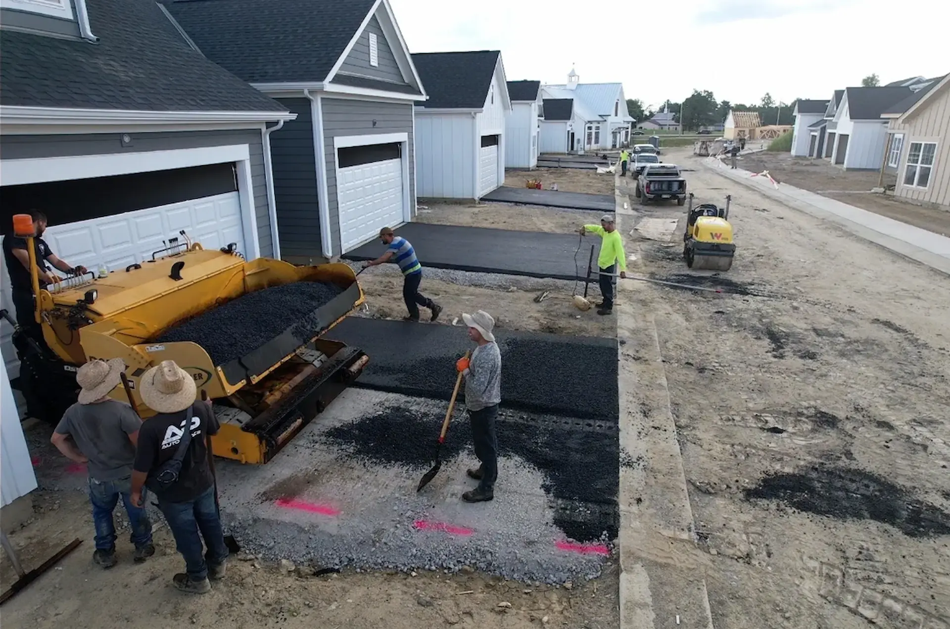 Residential asphalt driveway installation